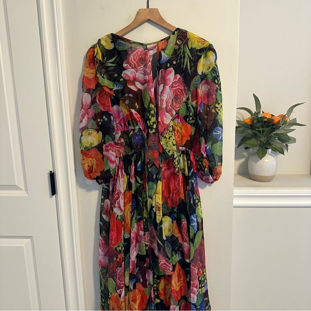 Multicolored Floral Organza Maxi Dress XS/S - Picture 7 of 11